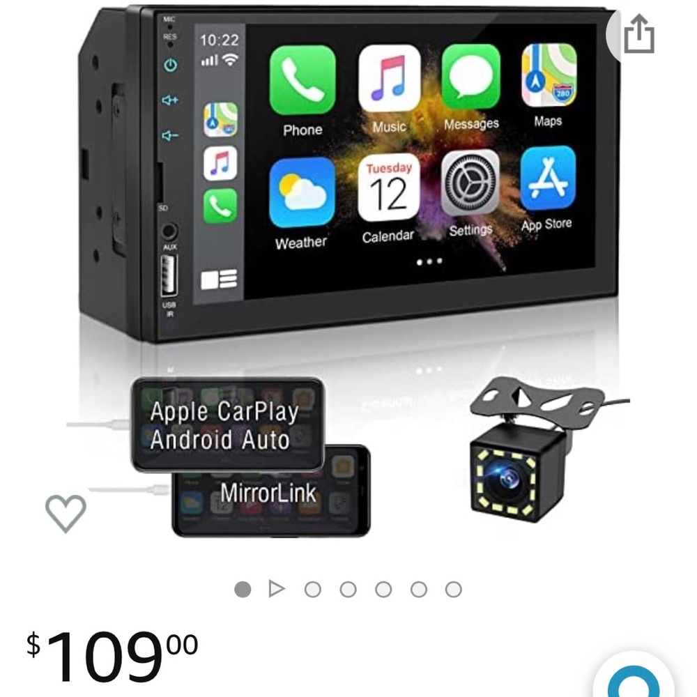 7 inch touchscreen universal car stereo with gps and backup camera new in box